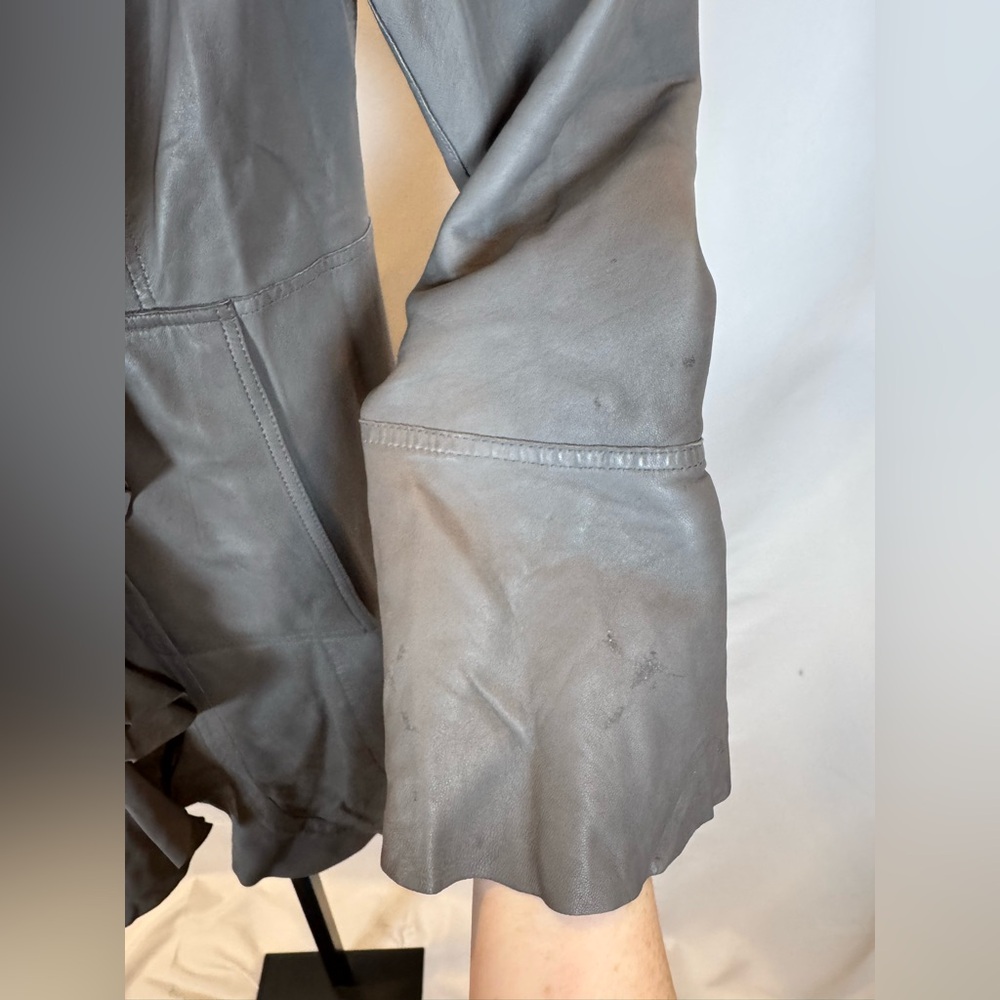 Casini Jennifer Tattanelli P312R Reversible Grey Full Grain Leather Jacket - Picture 14 of 16